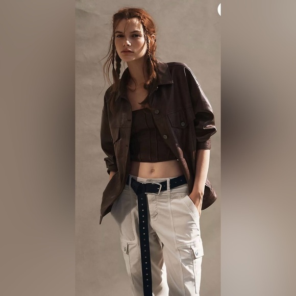 Anthropologie Ivory Carson Utility Barrel Pant Corduroy - Picture 2 of 5